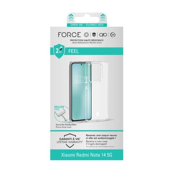 Baksidan - Xiaomi - Redmi Note 14 5G - Förstärkt - Transparent - Skydd 2m Vit