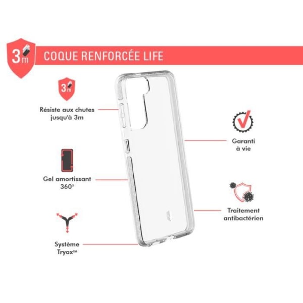 Förstärkt fodral LIFE Livstidsgaranti Transparent för Samsung G S21+ 5G Force Fodral