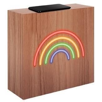 Bluetooth-högtalare - BIGBEN INTERACTIVE - Neon Rainbow - Trä - Storlek L - Induktion Regnbåge