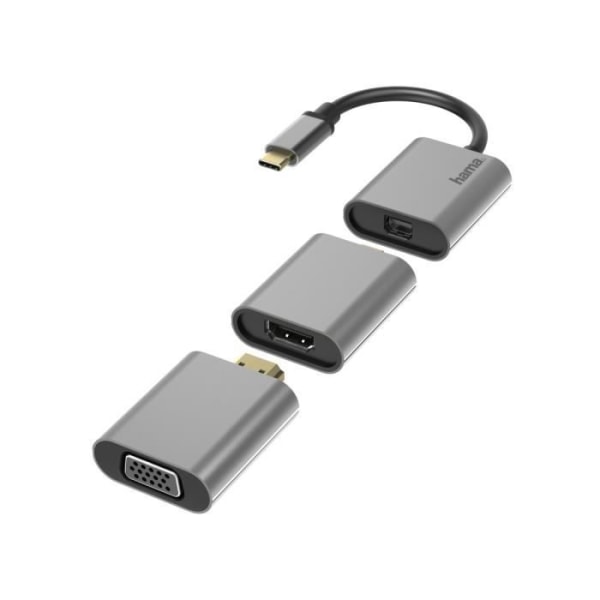 6-i-1 videoadaptersæt, Mini-DisplayPort, HDMI™, VGA, aluminium