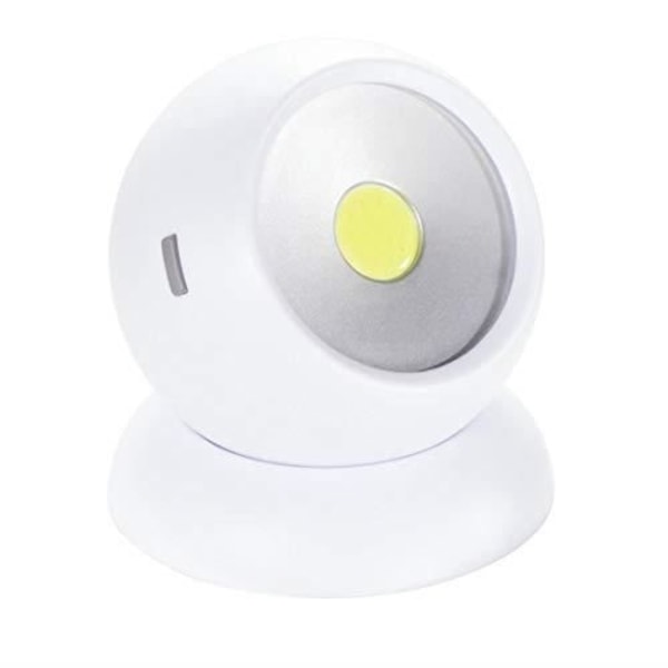 Hama LED-lampa "Rotation 360" (7,5 cm x 6,5 cm x 7,5 cm, 6,5 g, 150 lumen, 360° roterbar, vit LED-bordslampa, plast,