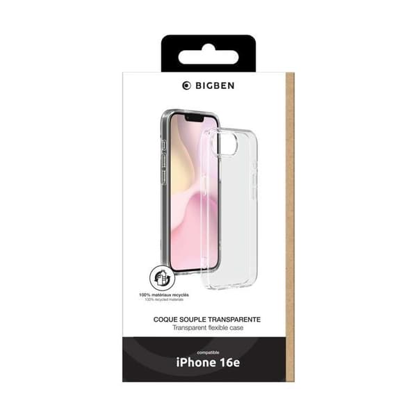 Coque - BigBen - iPhone 16e - Mjuk - Transparent - Anti-gulning Vit