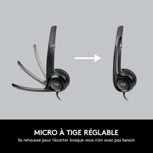 Hörlurar - Trådad - Logitech - H390 - USB - Störningsskydd - Svart