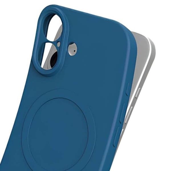 MagSafe-skal - JUST IN CASE - iPhone 17 - Flexibelt TPU - Höjda kanter - Mikrofiberfoder Blå