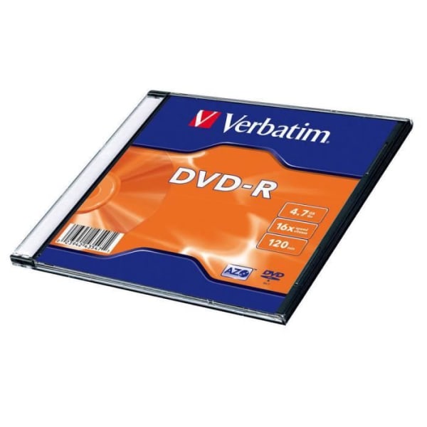 DVD-R Verbatim x 1 - 4,7 GB - Smalt CD-fodral - 16x skrivhastighet