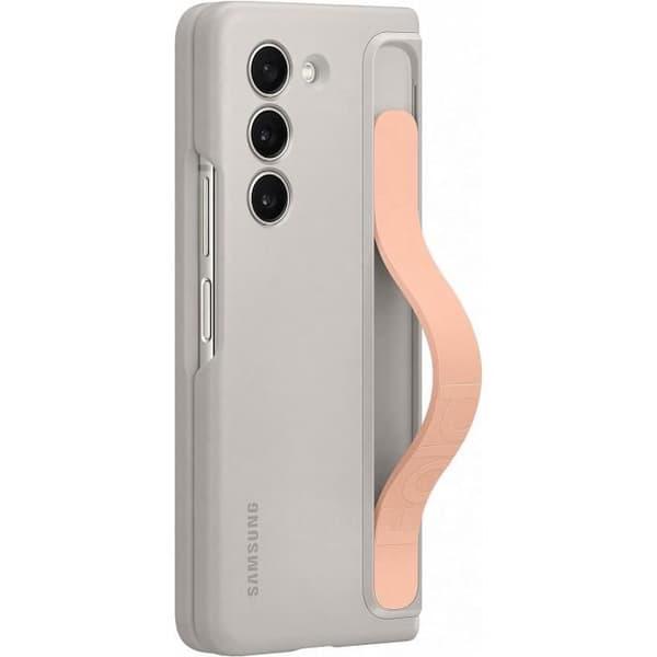 Fodral - SAMSUNG - Galaxy Z Fold 5 - Silikon - Ställfunktion - Hållrem sand