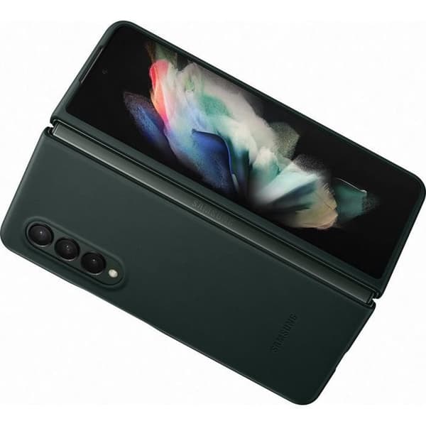 SAMSUNG Z Fold3 Läderfodral Grön Grön