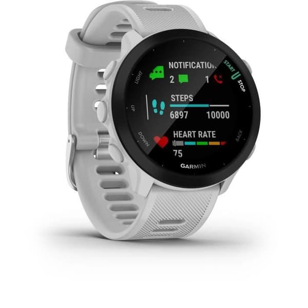 Sportansluten klocka - GARMIN - Forerunner 55 - Whitestone (Vit) Vit
