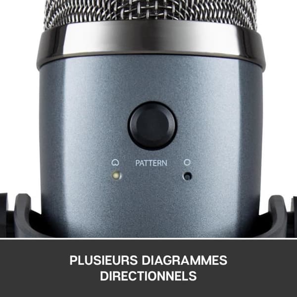 Premium USB-mikrofon - LOGITECH G - Yeti - För inspelning, streaming, spel, podcast - PC eller MAC - Grå Grå