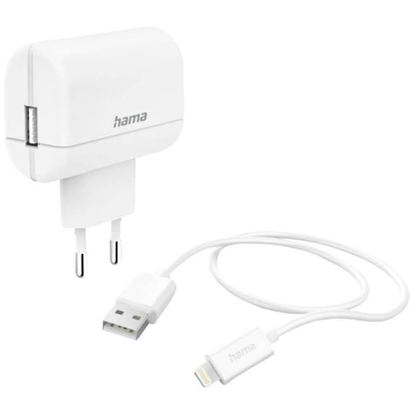 Hama Laddare USB 12 W 1x USB-A, 1x Apple Lightning vit innanför