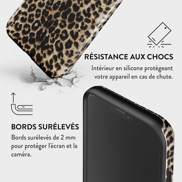 Bakstycke - Burga - iPhone 12 - Leopardmönster - Optimal Skydd - Elegant Leopard