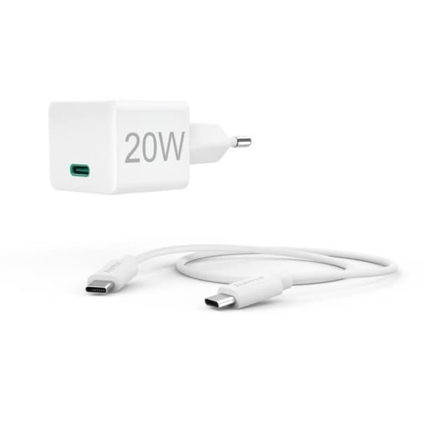 Laddare - HAMA - 20W - USB-C - 1m - Vit Vit