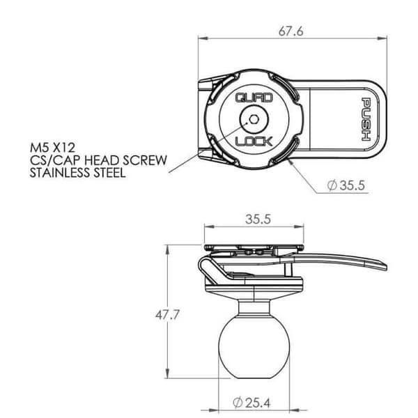 QUAD LOCK ADAPTÖR RAM FÄSTEN 1 TUM CN