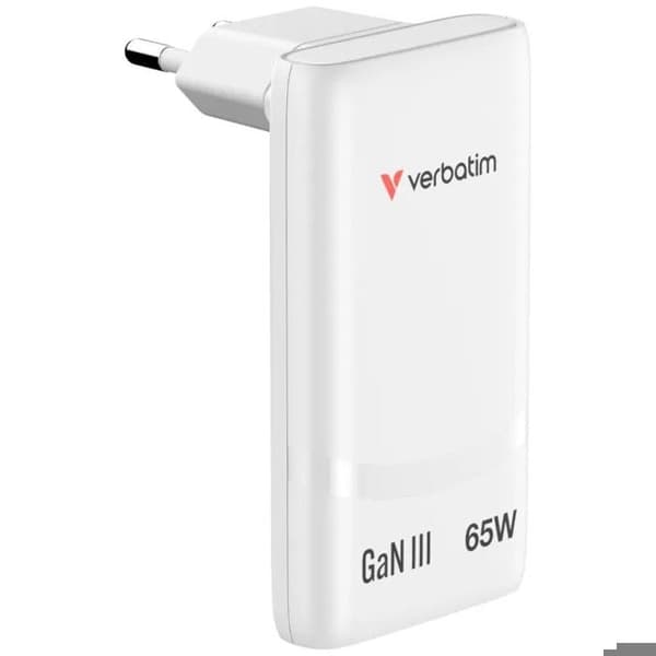 Verbatim USB-C Laddare Fold N Go 65W EU Vit