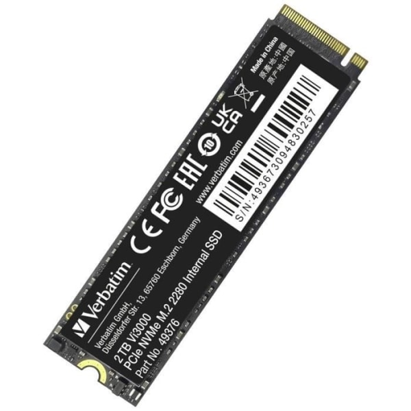 Harddisk - VERBATIM - Vi3000 - 2 TB - M.2 PCIe NVMe 3.0 x4 - Enestående pålidelighed og ydeevne