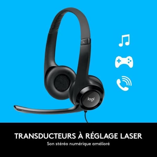 Hörlurar - Trådad - Logitech - H390 - USB - Störningsskydd - Svart
