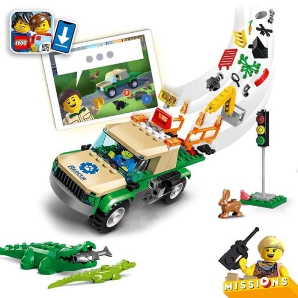 LEGO® City 60353 Räddningsuppdrag för vilda djur, interaktiv byggleksak