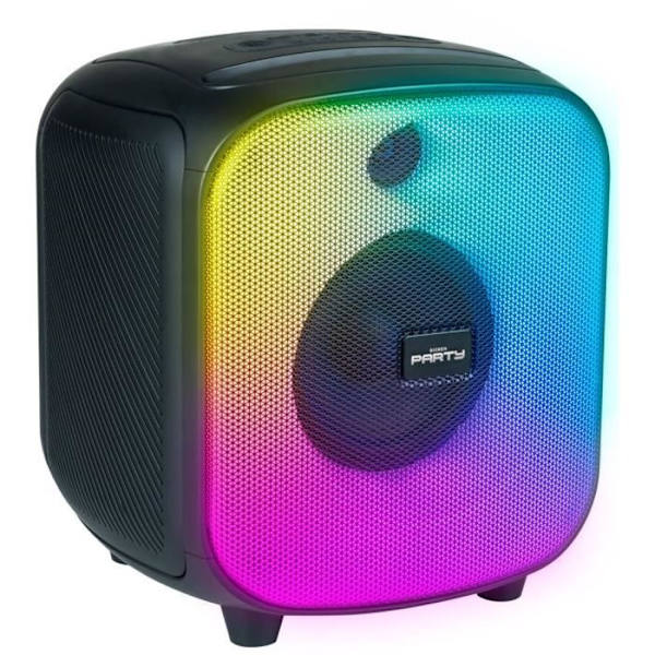 Bluetooth-högtalare - BIGBEN - Kubformat - 200W, Ljuseffekter, USB, Micro-SD, USB-C Li-on batteri Svart