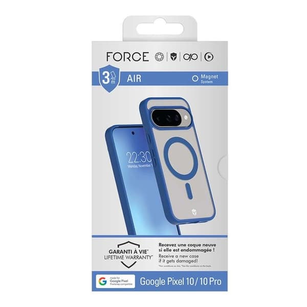 Stötsäker skal - FORCE CASE - Google Pixel 10/10 Pro - 3M - Luftkudde - Flytande silikon Blå