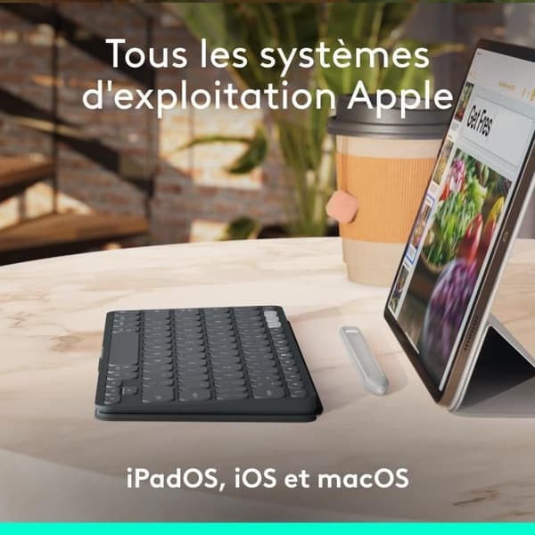 Tangentetui - Logitech - Keys to go 2 - AZERTY - För iPad - Grafit