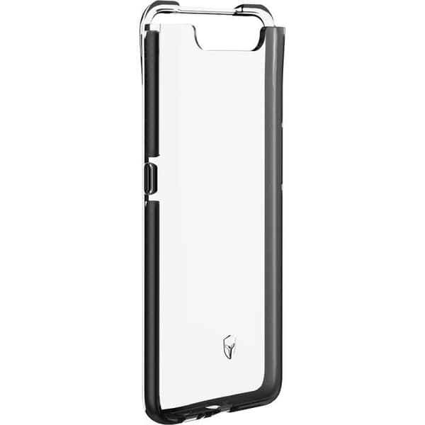 Skyddsfodral - Force Case Life - Galaxy A80 - Semi-stivt - Stötresistent - Elegant Transparent, Mörkgrå