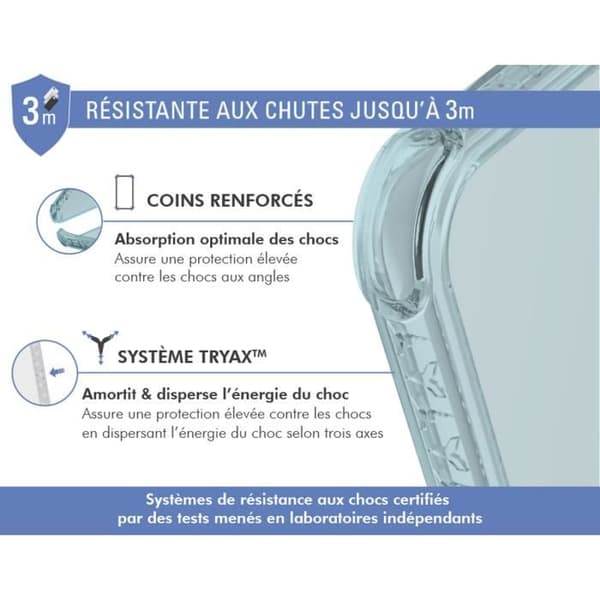 Coque - FORCE CASE - iPhone 16 - Förstärkt - MagSafe - Air Cushion Transparent