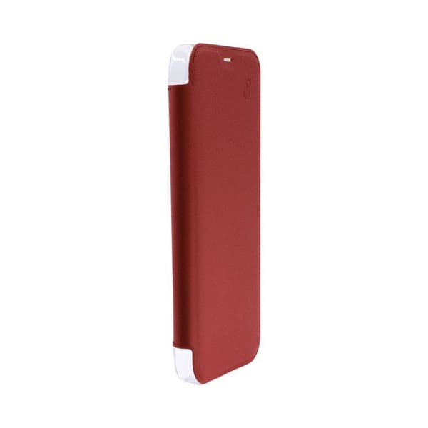 Étui Folio Premium - BEETLECASE - iPhone 12/iPhone 12 Pro - Röd Läder - Baksidan i Glas - Magnetisk Röd