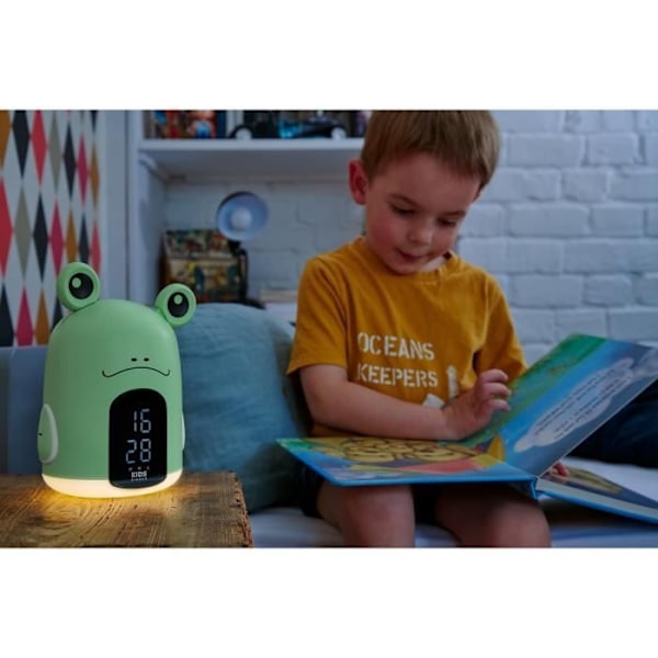 Night Light Alarm Clock - BIGBEN INTERACTIVE - Trevor - Grøn - 3 originale lyde - 2 års garanti Grøn