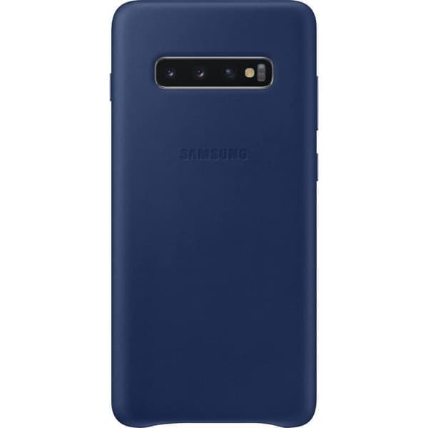 Samsung S10 + Läderfodral Marinblå Blå