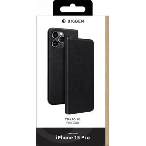 Skyddsfodral för iPhone 15 Pro Folio BigBen Connected Black Svart
