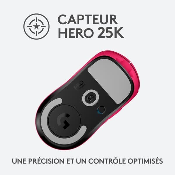 Sourcing gamer - Trådlös - Logitech G - G Pro X Superlight - Rosa