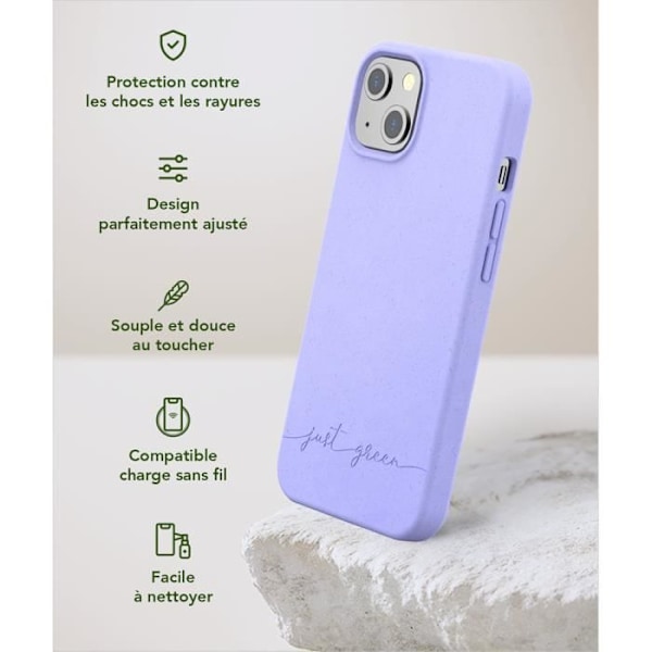 Lavendel biologisk nedbrydeligt cover til iPhone 13 Just Green