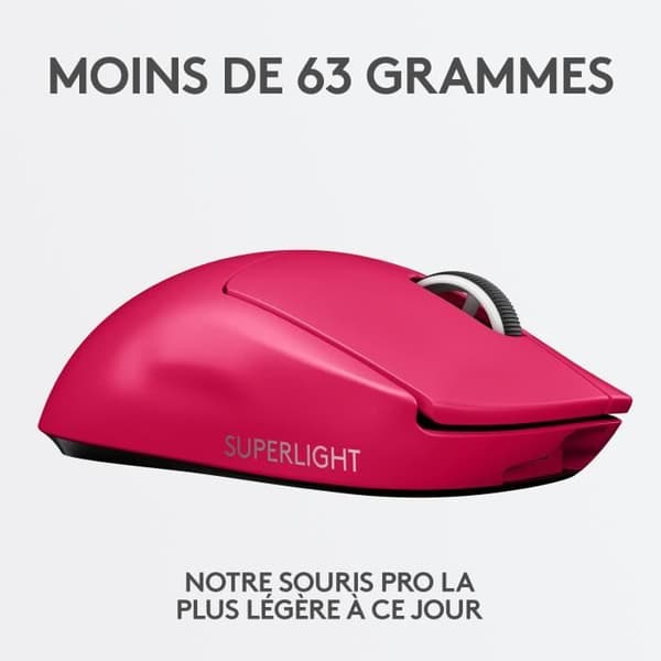 Sourcing gamer - Trådlös - Logitech G - G Pro X Superlight - Rosa