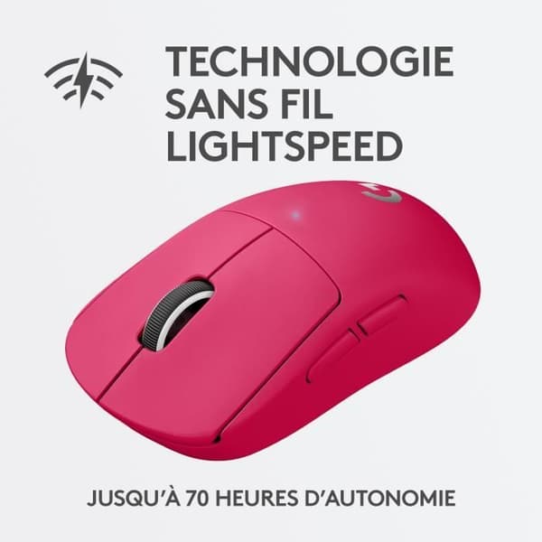 Sourcing gamer - Trådlös - Logitech G - G Pro X Superlight - Rosa