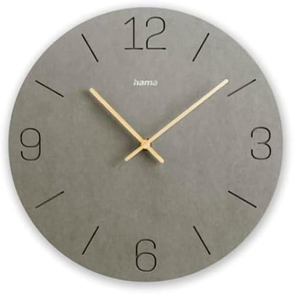 Väggklocka - HAMA - Kreta - Analog Kvarts - Ø 30 cm - MDF Grå Grå