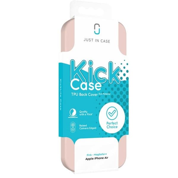 MagSafe-skal - JUST IN CASE - iPhone Air - ultra hållbar TPU - Mikrofiberfoder - Rosa Ros