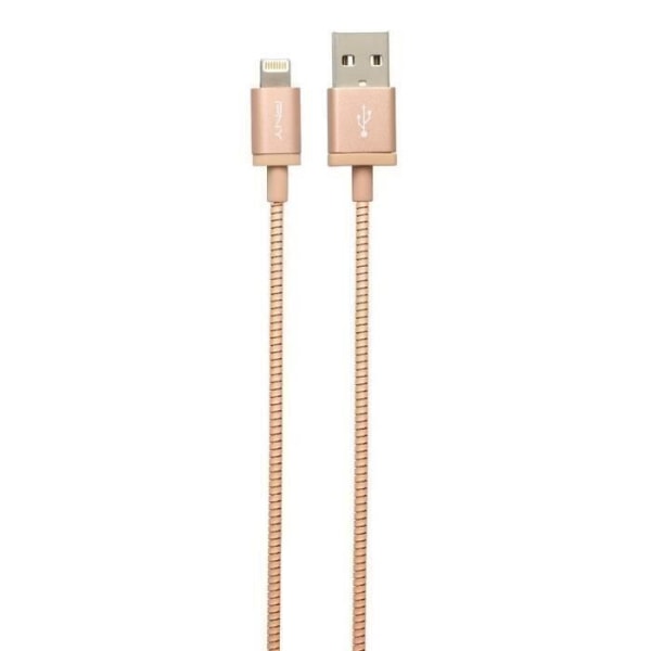 PNY Lightning till USB uppladdningsbar metallladdare och synkroniseringskabel roséguld