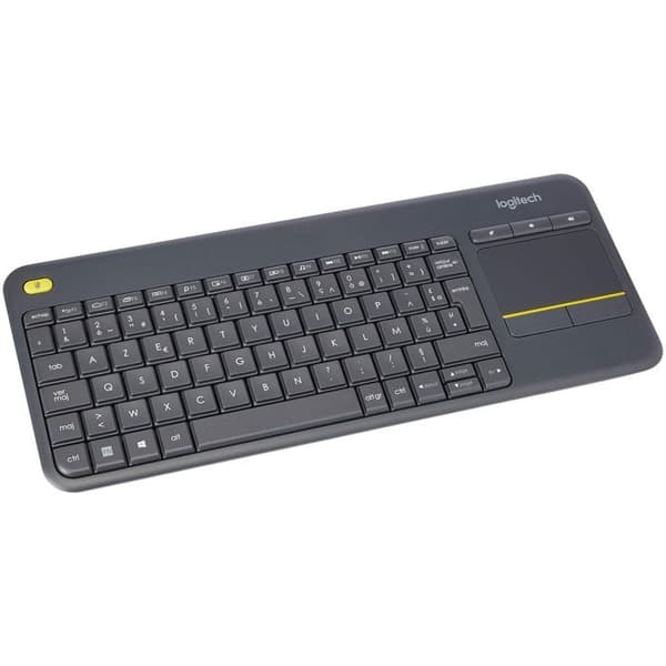 Klavertv - Trådlös - Logitech - K400 Plus - AZERTY - Pekplatta - Svart