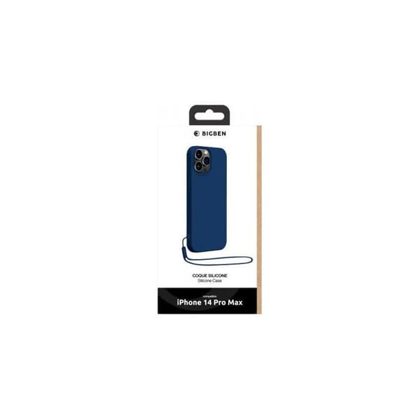 Coque - Bigben - iPhone 14 Pro Max - Silikon - Mörkblå - Matchande handledsrem marinblå
