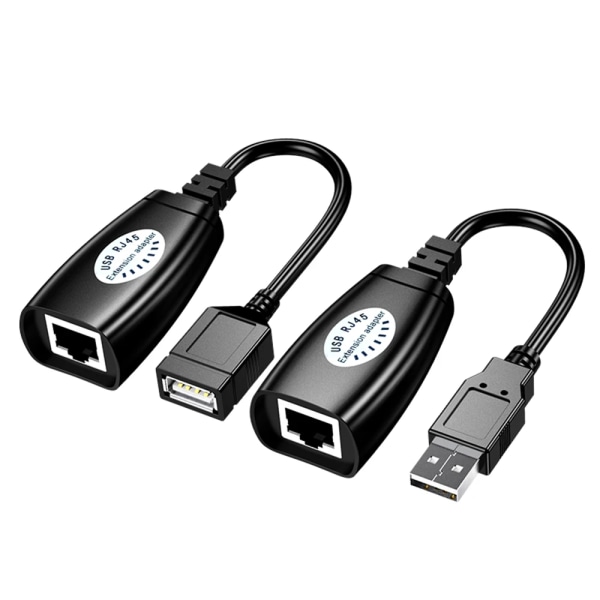 2 deler USB til RJ45 LAN Kabel Forlengelse Adapter Extender Over Cat5 RJ45 Cat6 Patch Cord