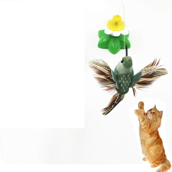 Söt Elektrisk Roterande Färgglad Fjäril Fågel Rolig Hund Katt Leksaker Scratch Leksak