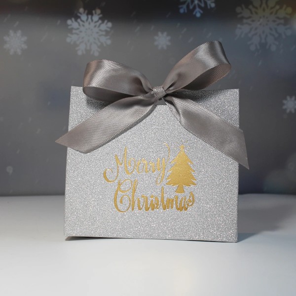 Glædelig jul gave æske og poser med bånd til indpakning kager og slik æske jule gave poser
