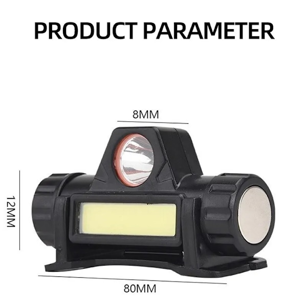 Uppladdningsbar COB LED USB Spannlampa Stark Magnetisk Kraftfull Strålkastare Super Ljus Vattentät Huvud Ficklampa För Utomhus Fiske
