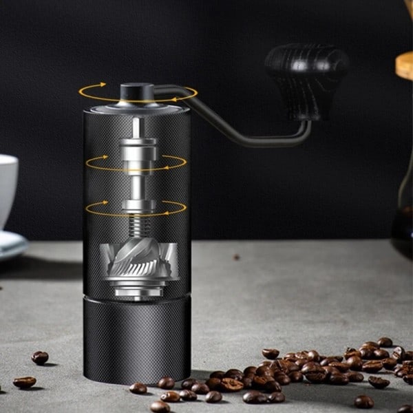 Manuel kaffe kværn CNC rustfrit stål professionelt dobbelt leje justerbar hånd burr kaffe bønne slibning