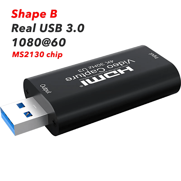 4K 30HZ MS2130 Real USB 3.0 HDMI-kompatibel Video Capture Card Spel Inspelning Box 1080p 60fps Live Streaming