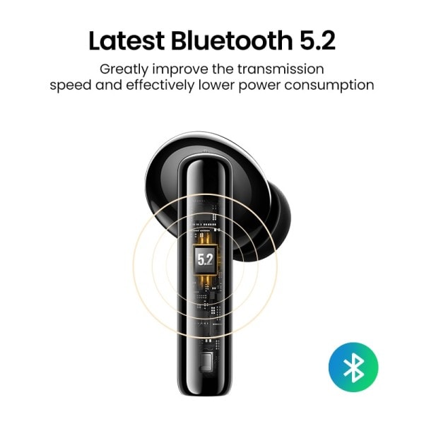 Langaton TWS Bluetooth 5.2 nappikuulokkeet kuulokkeet aktiivinen kohina poisto, korvassa mikit