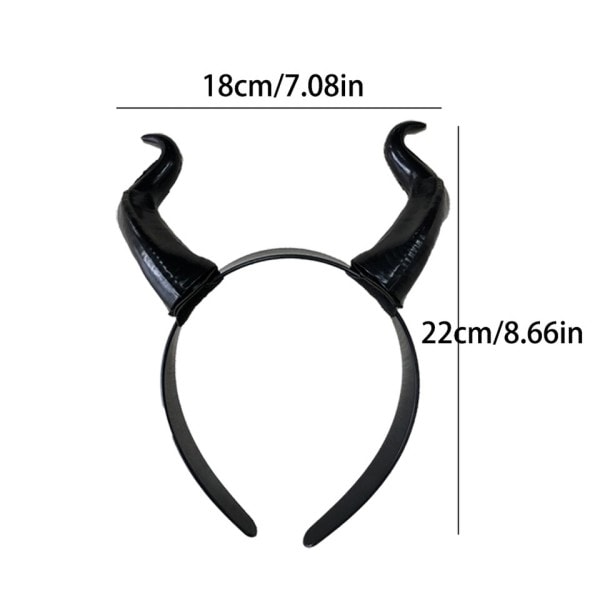 Kvinner Sort Dronning Heks Demon Horns Hodeplagg Cosplay Dyr Antelope Devil Hodeplagg