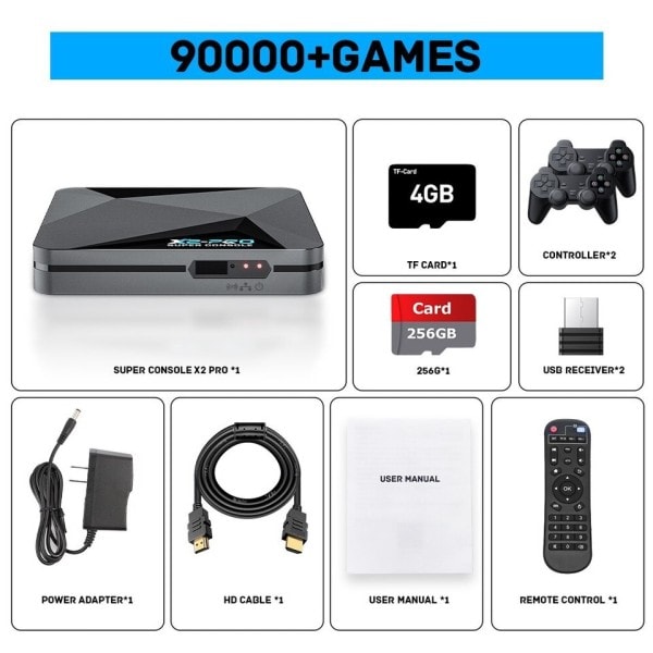 Retro Video Spill konsoll Super Console X2 Pro med 90000 video spill