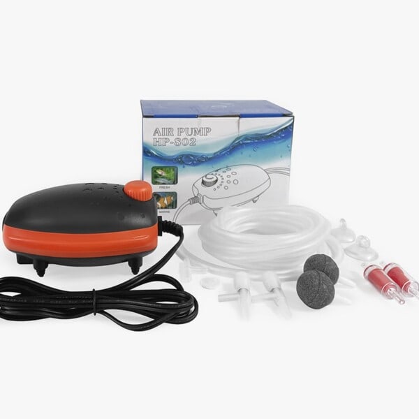 Justerbar  Akvarium Luft Pumpe 2 Uttak Akvarium Kompressor