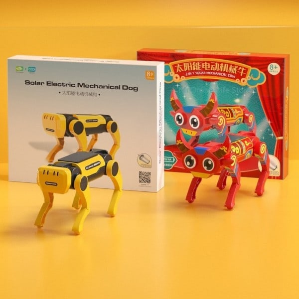 Elektrisk Mekanisk Hund Ku Barn Pedagogisk Montering Teknisk Puslespill Leketøy Bionisk Smart Robot Hunde Leker